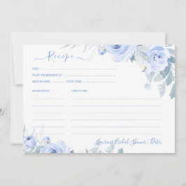 Convites Receita do Chá de Noiva ArtsApp H2 Rosas Azul Poei