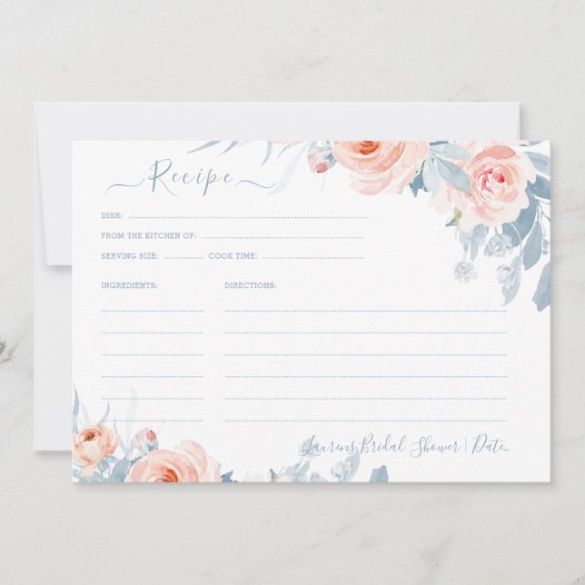 Convites Receita do Chá de panela de Rosas Rosa Espelhadas  (Frente)