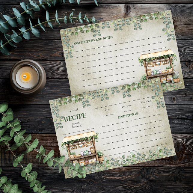 Convites Receita do Mercado de Produtos da Fazenda (Farmer's Market Farm Stand Recipe Card - Print | Digital Download (Fresh Off the Market Collection))