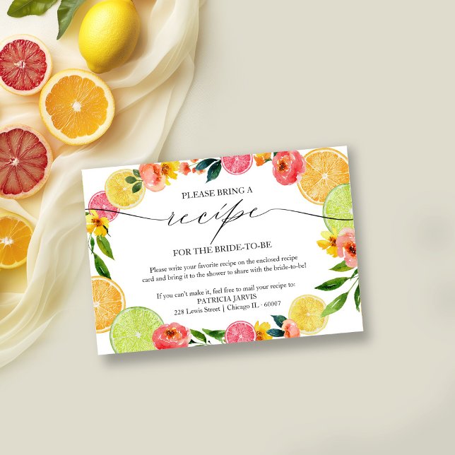 Convites Receita Pedida para Chá de Noiva de Main Squeeze C (Criador carregado)