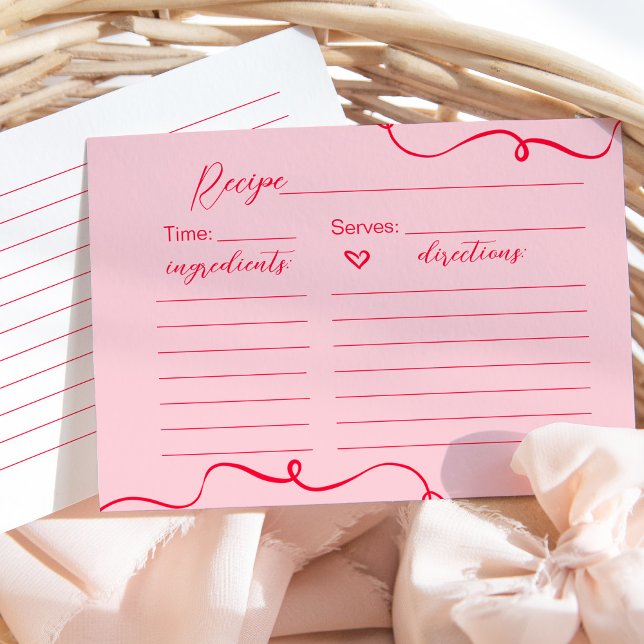 Convites Receita retroativa rosa e vermelha para a placa de (Criador carregado)