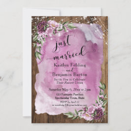 Convites Recém-Casados Aquarela Rústica Floral e Luzes