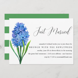 Convites Recem casados Azul Hydrangea posto brunch