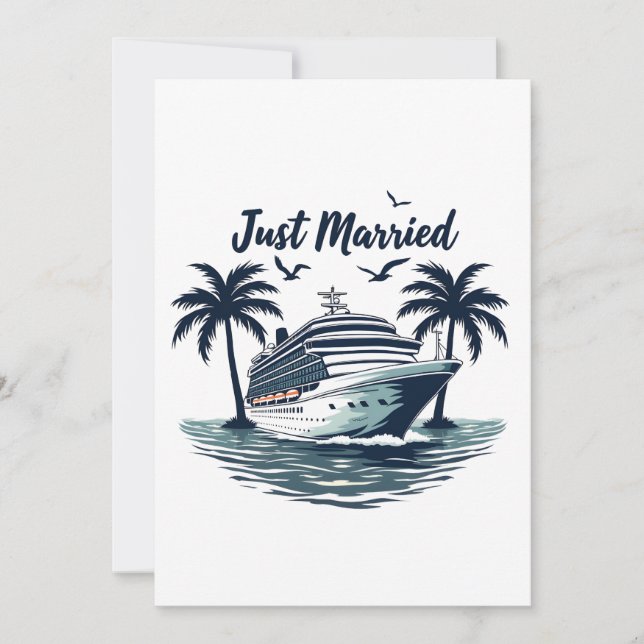 Convites Recem casados Cruising Summer Weding Esposa (Frente)