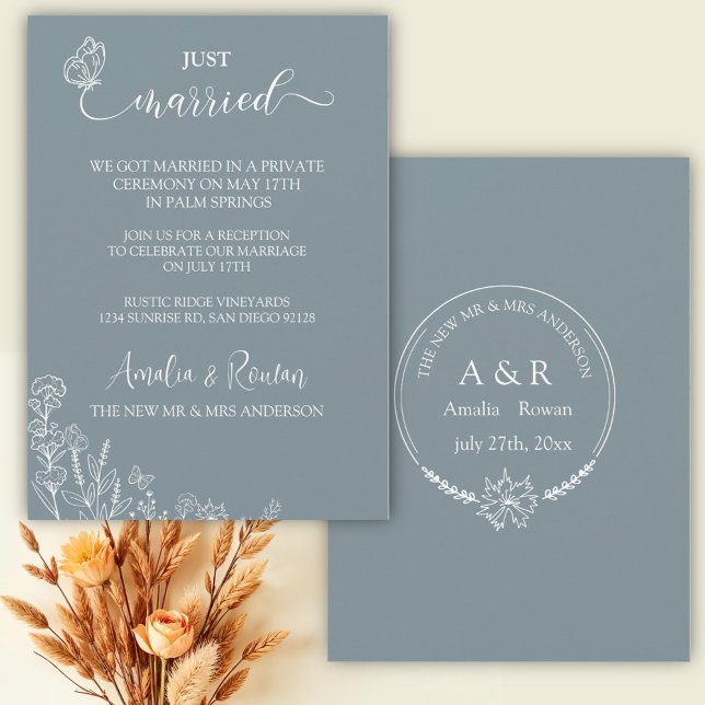 Convites Recem casados de Casamento das Flores do Meadow (Criador carregado)