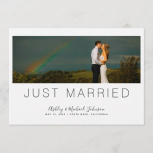 Convites Recem casados Mínimo - Foto com Letra Mínima