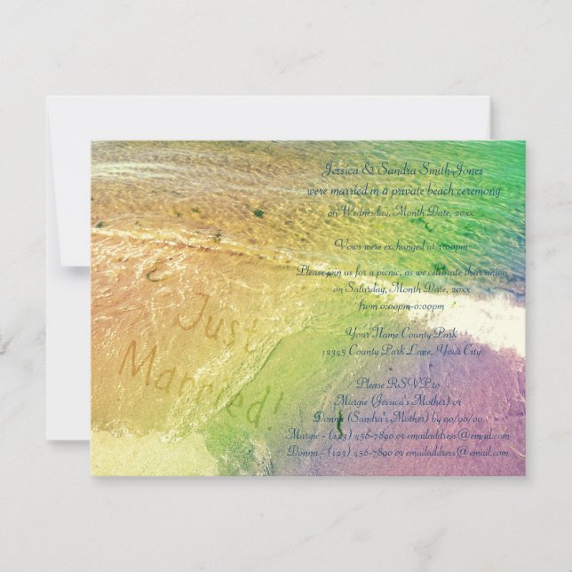 Convites Recém-Casados na Praia (Frente)