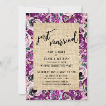Recém-Casados Pintura Rosa Flores Burlap Recepção