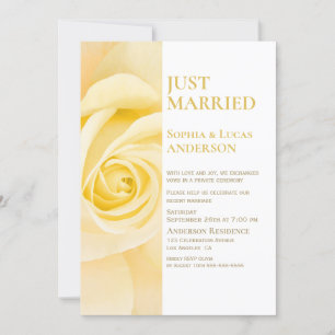 Convites Recém-Casados Rosa Amarela Recepção de Casamento