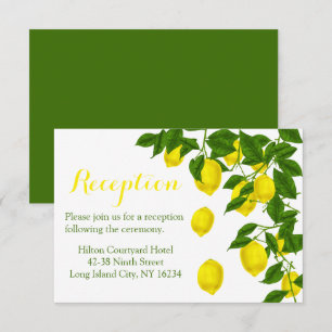 Convites Recepção Amarela Aquarela Limões Casamento Verde