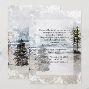 Convites Recepção Apenas Casamento do Lago Neve Fir Pine Tr