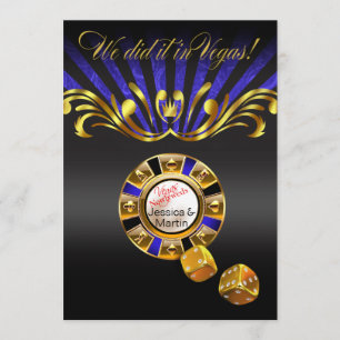 Convites Recepção Art Nouveau Vegas   dourado azul
