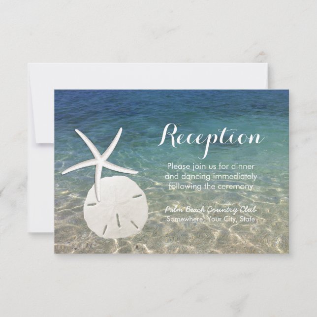 Convites Recepção-Casamento na Praia Estrela do Mar e Dólar (Frente)