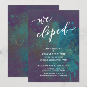 Convites Recepção com Letra de Noiva Fugida Abstrata Multic
