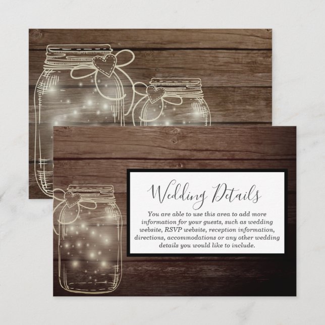 Convites Recepção Country em Jar de Pedreiro de Madeira Rús (Frente/Verso)