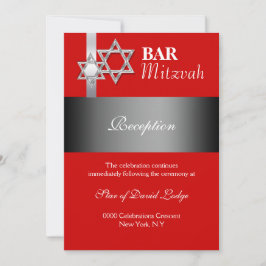 Convites RECEPÇÃO DA bar vermelha mitzvah