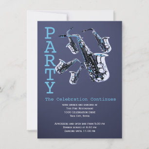 Convites Recepção de Bar de Música Saxofone Mitzvah