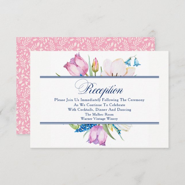 Convites Recepção de Buquê de Jardim (Frente/Verso)