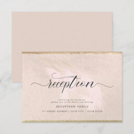 Convites Recepção de Caligrafia de Grama Rosa-Rosa Esbranqu