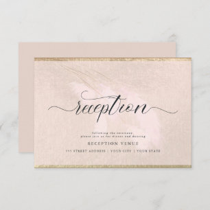 Convites Recepção de Caligrafia de Grama Rosa-Rosa Esbranqu