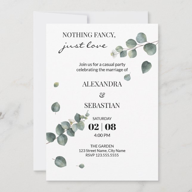 Convites Recepção de Casamento (Frente)