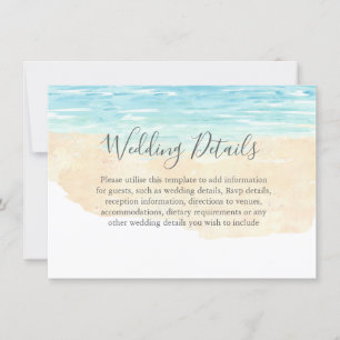 Convites Recepção de Casamento à Beira-Mar com Aquarela Pin