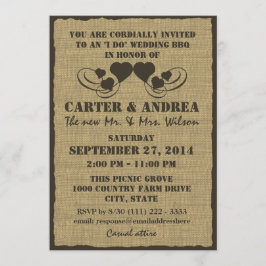 Convites Recepção de Casamento ao Ar Livre com Corações e S