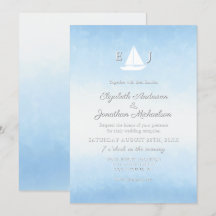 Recepção de Casamento Aquarela Água Encontra o Céu