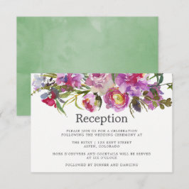 Convites Recepção de Casamento Aquarela com Peônias Rosa An