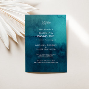 Convites Recepção de Casamento Aquarela Oceano Temperamenta