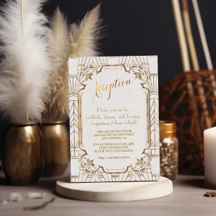 Convites Recepção de Casamento Art Déco Grande Gatsby em Ou