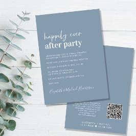 Convites Recepção de casamento Azul Dusty do Código QR Mode