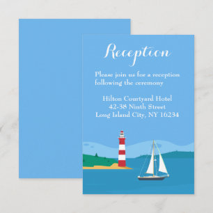 Convites Recepção de Casamento Azul Farol Barco à Vela Prai