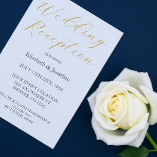 Convites Recepção de Casamento Azul Opulento