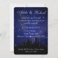 Recepção de casamento Azul Starry Night NYC Skylin