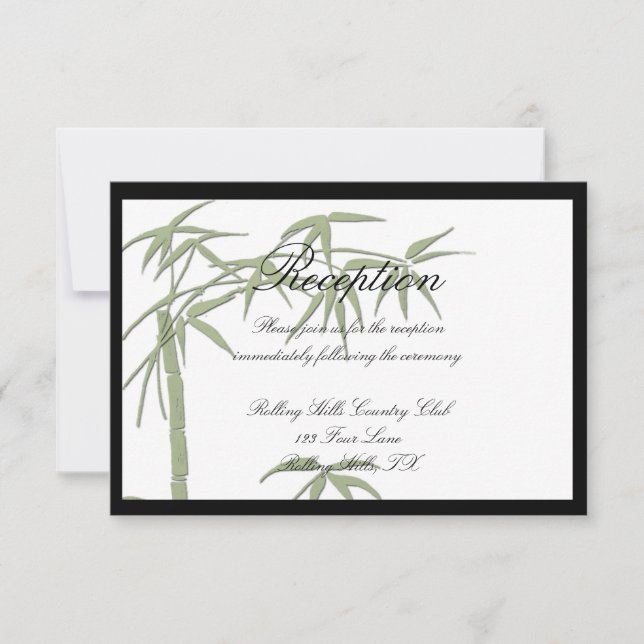 Convites Recepção de casamento Bamboo Beauty (Frente)