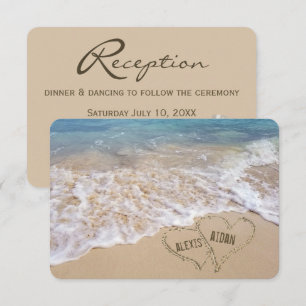 Convites Recepção de casamento Beach Hearts Invite