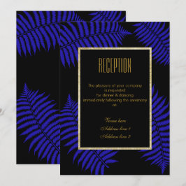 Convites Recepção de Casamento Beautiful Blue Leaf Bracken