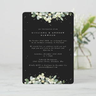 Convites Recepção de Casamento Black Snowberry + Eucalipto