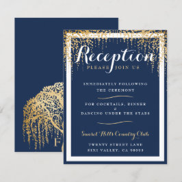 Convites Recepção de Casamento Blue Gold da Árvore de Salgu