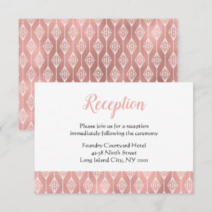 Convites Recepção de Casamento Boho Pink Tribal Diamante Vi