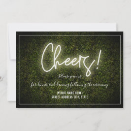 Convites Recepção de Casamento Boxwood Neon Branco Cheers