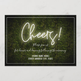 Convites Recepção de Casamento Boxwood Neon Branco Cheers