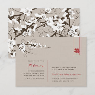 Convites Recepção de casamento branca de Sakura das flore