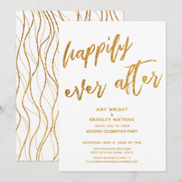 Convites Recepção de Casamento Branco Feliz para Sempre Dou