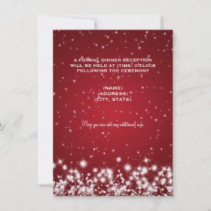 Convites Recepção de Casamento Brilho de Inverno Vermelho