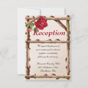 Convites Recepção de casamento Card Vintage Antique Rusti