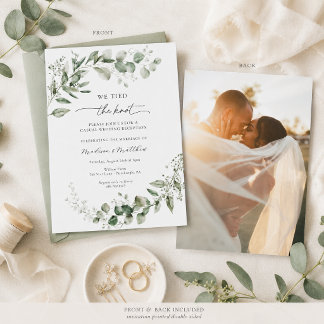 Convites Recepção de Casamento Casual com Verde de Eucalipt