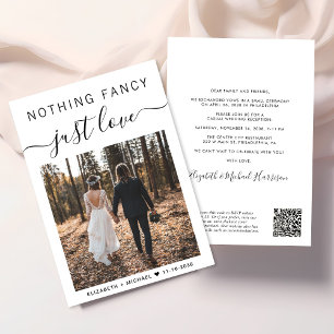 Convites Recepção de casamento casual de código QR de foto 