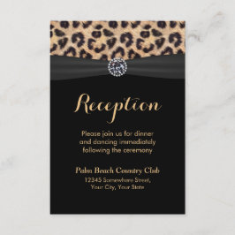 Convites Recepção de Casamento Chic Bright Diamond Leopard